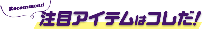 注目アイテムはコレだ!