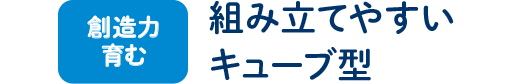 創造力育む 組み立てやすいキューブ型