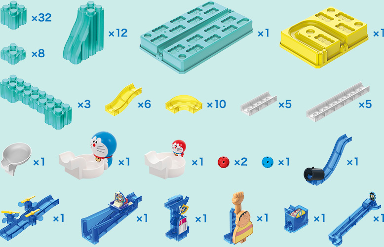 2つのフタへコースが分岐 使用パーツ画像