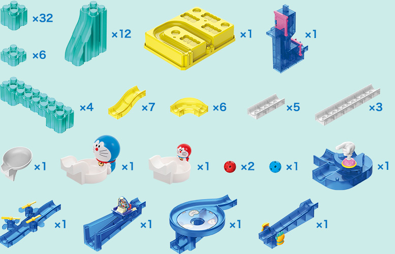 フタとブリッジブロックで立体交差 使用パーツ画像