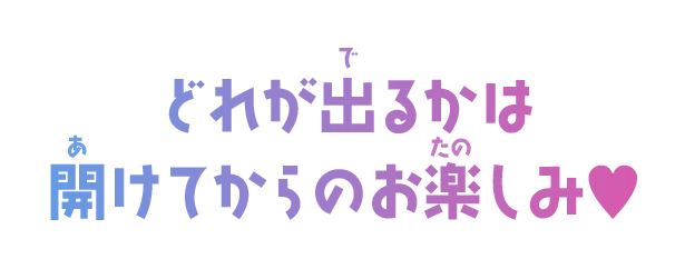 どれが出るかは開けてからのお楽しみ♥