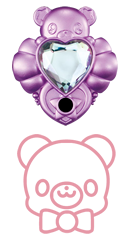 リンクルストーンモフルン＆リボン(パープル)