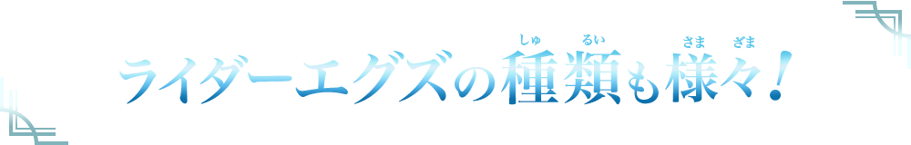 ライダーエグズの種類も様々！
