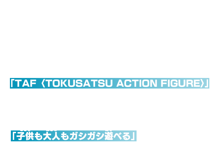 TAFとは | 「子供も大人もガシガシ遊べる」がコンセプトのハイクオリティフィギュアシリーズです