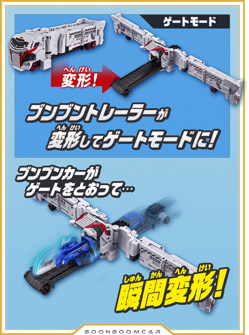 ブンブントレーラーが変形してゲートモードに！