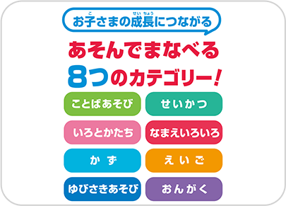 遊びながら学べる！8つのカテゴリー！