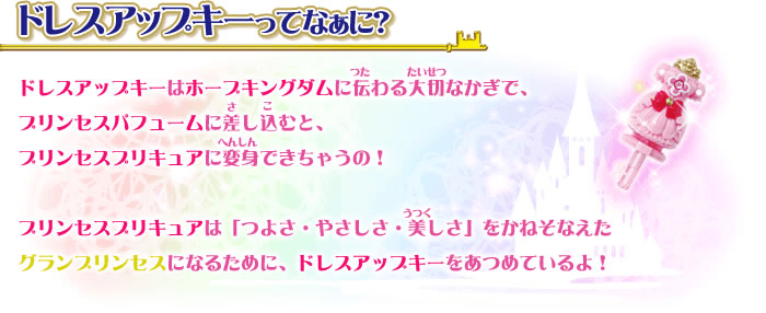 ドレスアップキー | Go！プリンセスプリキュア | Precure Toy Web